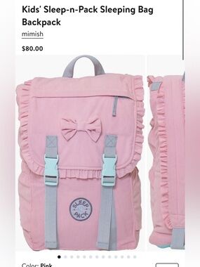 Mimish Kids  sleep n pack sleeping bag backpack